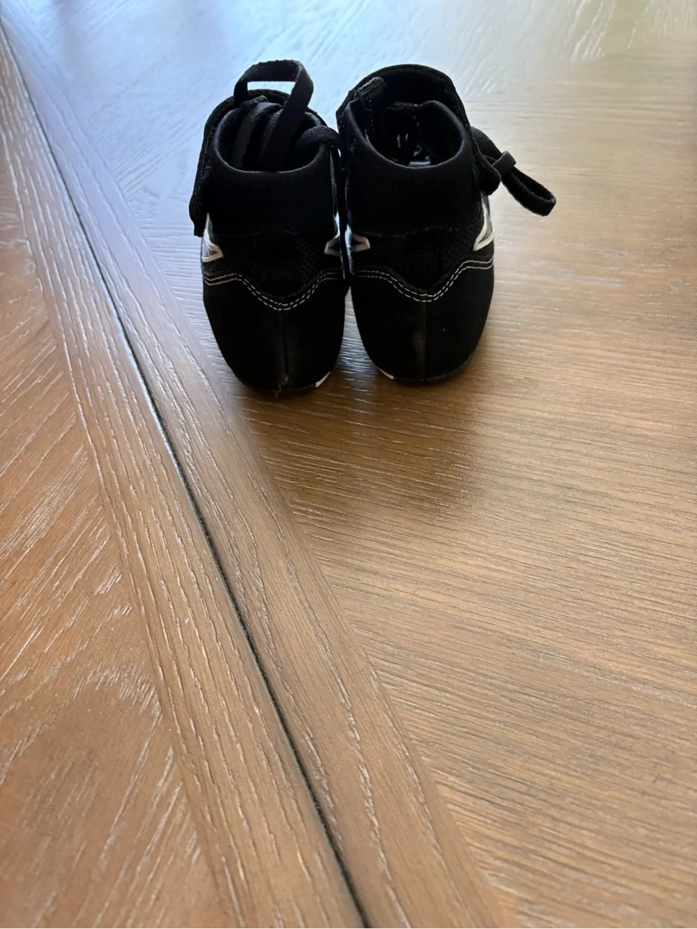 Nike Kids Black and White High-Top Lace Sneakers with Strap